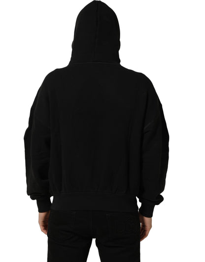 Dolce & Gabbana Men's Regular Fit Cotton Sweatshirt Hoodie - Black Print