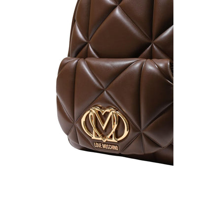 Large Quilted Backpack by Love Moschino for women in polyethylene & polyurethane brown & patterned features a architectural Polyethylene & Polyurethane Large Quilted Backpack design with a secure zipper, ample , and versatile backpack-strap & adjustable-strap for a architectural finish.