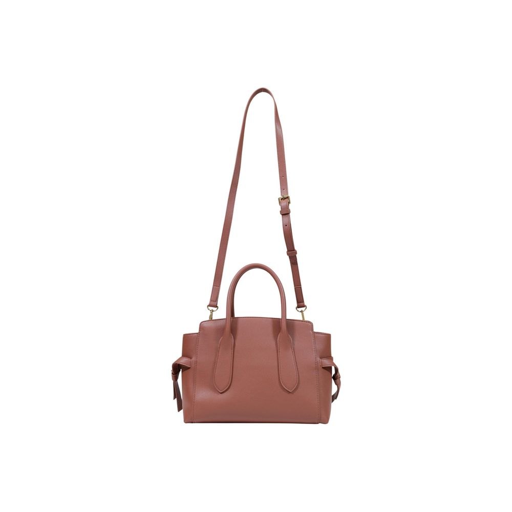 Large Handbag by Love Moschino for women in polyethylene & polyurethane brown, gold & monogram features an refined silhouette, showcasing a secure buckle, ample , and versatile handle for a sophisticated refined aesthetic.