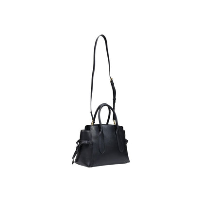 Large Handbag by Love Moschino for women in polyethylene & polyurethane black, gold & monogram features a ornamental silhouette, showcasing a secure buckle, ample , and ornamental handle for a sophisticated look.