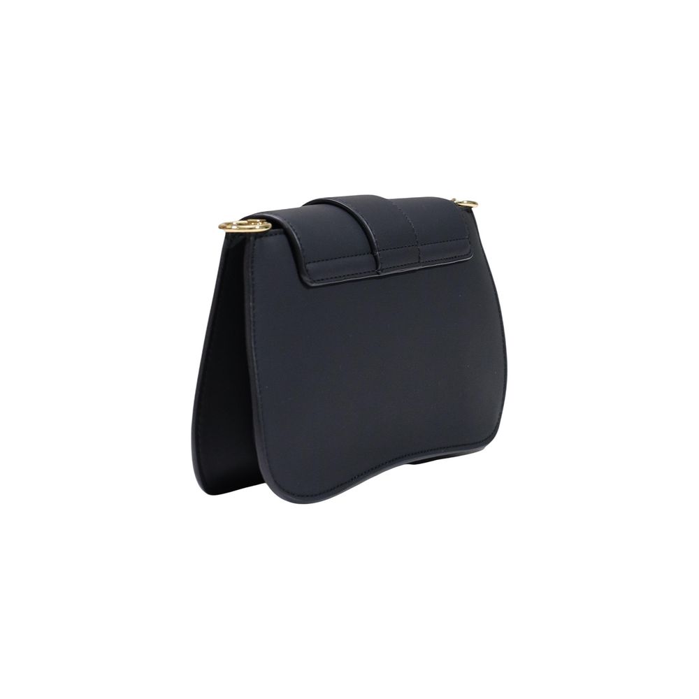 Love Moschino Borsa Polyethylene & Polyurethane Evening Crossbody Handbag - Black Gold Signature