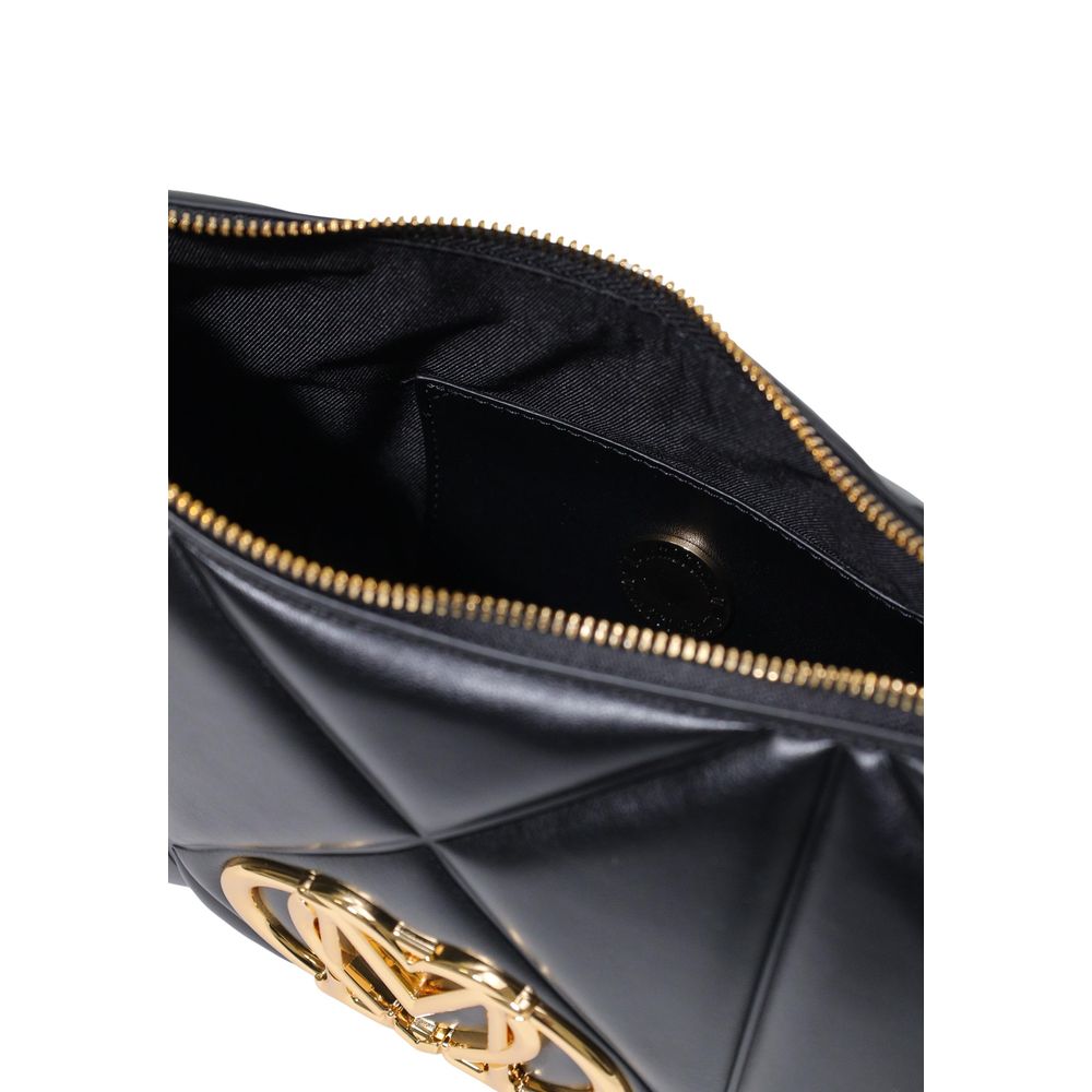 Small Quilted Handbag by Love Moschino for women in polyethylene & polyurethane black & gold features a exquisite silhouette, showcasing a secure zipper and exquisite with versatile adjustable-strap & handle for a exquisite finish.