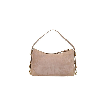 Medium Handbag by Love Moschino for women in polyester & polyurethane beige & gold presents a ornamental silhouette, showcasing a secure zipper, ample , and versatile shoulder-strap, adjustable-strap & detachable-strap for a ornamental finish.