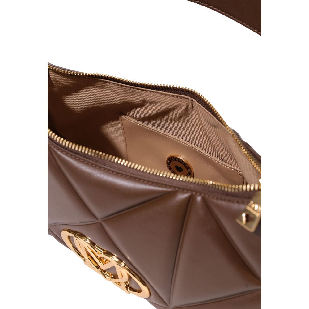 Small Quilted Handbag by Love Moschino for women in polyethylene & polyurethane brown & gold features a exquisite silhouette, showcasing a secure zipper and exquisite with versatile adjustable-strap & handle for a exquisite finish.