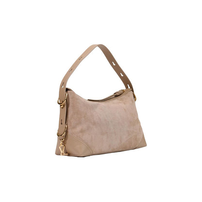 Medium Handbag by Love Moschino for women in polyester & polyurethane beige & gold features an refined silhouette, showcasing a secure zipper, ample , and versatile shoulder-strap, adjustable-strap & detachable-strap for a sophisticated refined aesthetic.