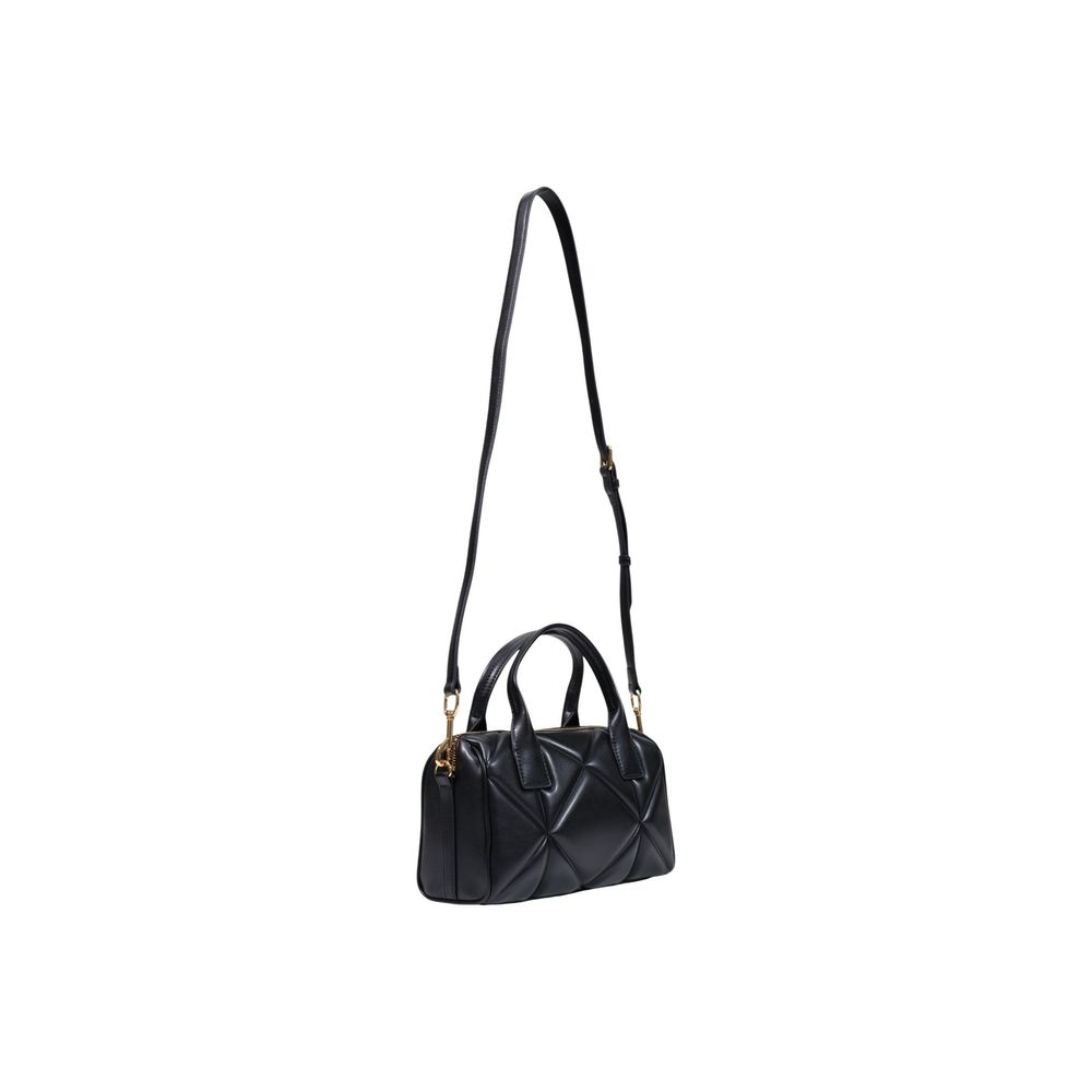 Medium Quilted Handbag by Love Moschino for women in polyethylene & polyurethane black & gold features an refined silhouette, showcasing a secure zipper, ample , and versatile handle for a sophisticated refined aesthetic.