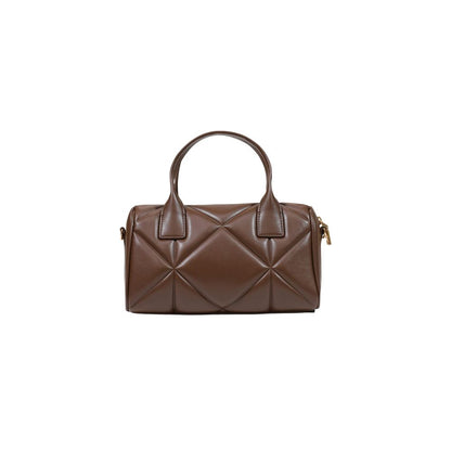 Medium Quilted Handbag by Love Moschino for women in polyethylene & polyurethane brown & gold features a exquisite silhouette, showcasing a secure zipper and exquisite with versatile handle for a exquisite finish.