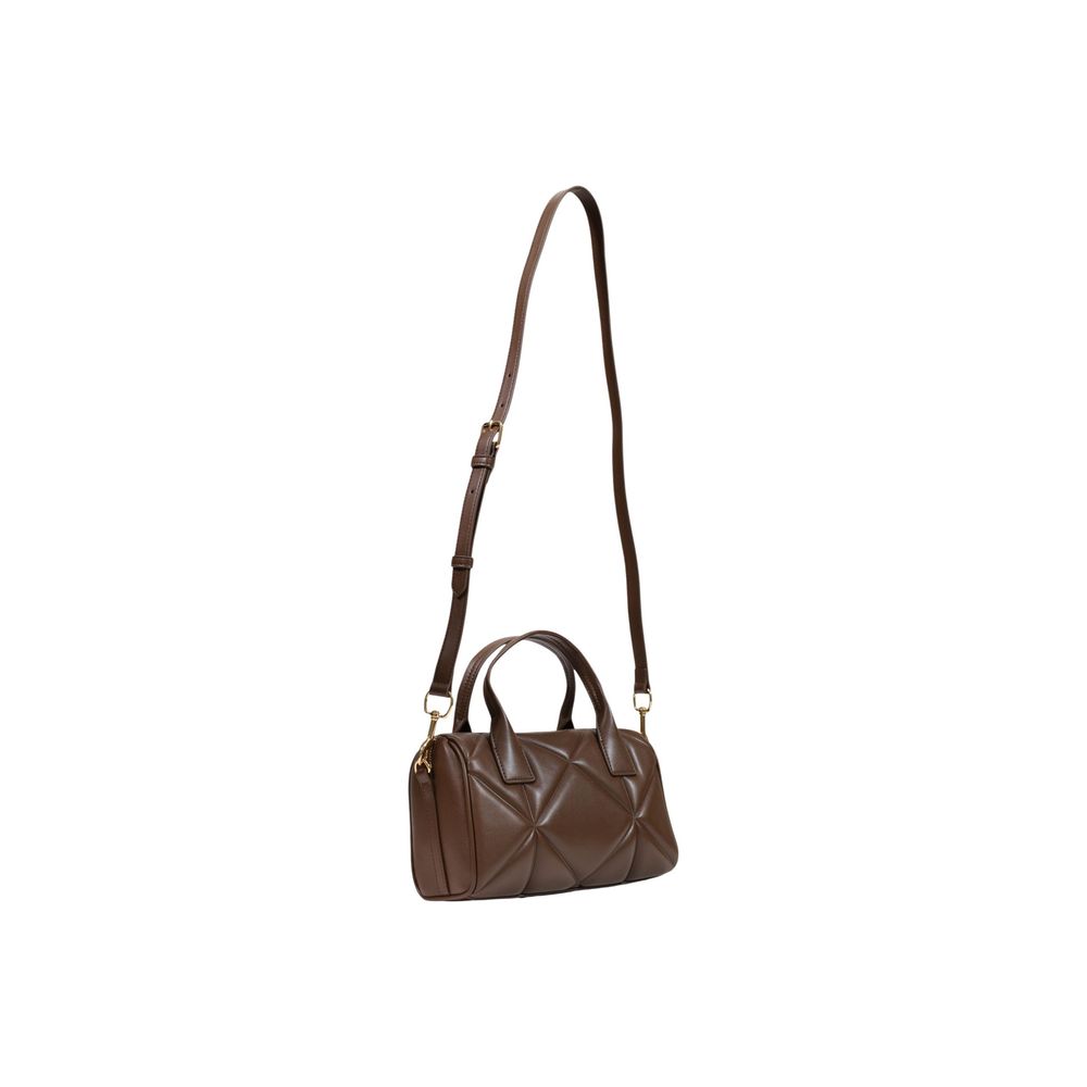 Medium Quilted Handbag by Love Moschino for women in polyethylene & polyurethane brown & gold features an refined silhouette, showcasing a secure zipper, ample , and versatile handle for a sophisticated refined aesthetic.