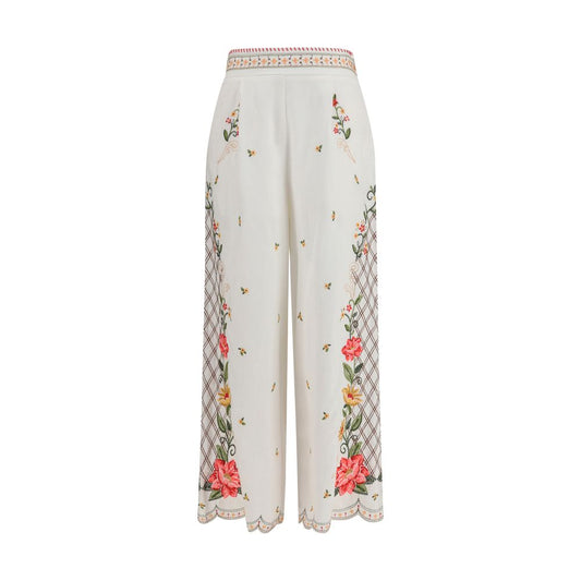 Casual Pants by FARM RIO for women in linen & viscose multicolor & floral features an refined tailoring silhouette, showcasing a premium regular-fit & wide with a and long cut for a refined tailoring look.