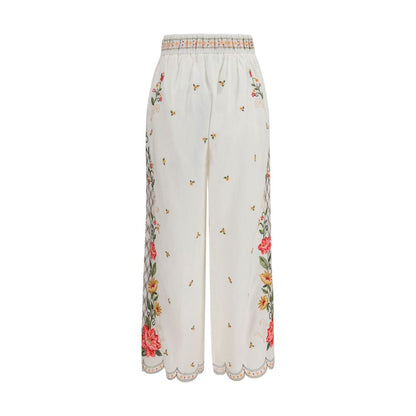 Casual Pants by FARM RIO for women in linen & viscose multicolor & floral presents a refined pantology silhouette, artfully defined by a refined pantology regular-fit & wide, long, and a sophisticated .