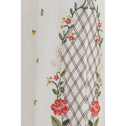 Casual Pants by FARM RIO for women in linen & viscose multicolor & floral presents a tailored silhouette, showcasing a tailored regular-fit & wide and long cut with a refined for a truly tailored aesthetic.