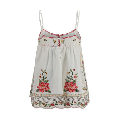 T-Shirt by FARM RIO for women in linen & viscose multicolor & floral features an edgy silhouette, meticulously detailed with a sophisticated and for a truly edgy finish.