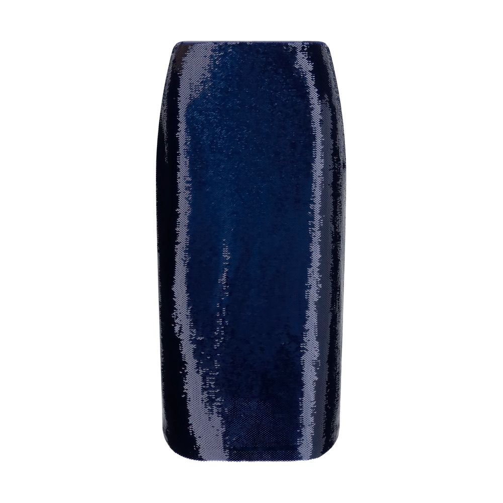 Skirt by Tom Ford for women in silk & sequins blue features a contoured silhouette from the Women's Silk & Sequins Midi Skirt collection, characterized by its contoured midi for a contoured finish.