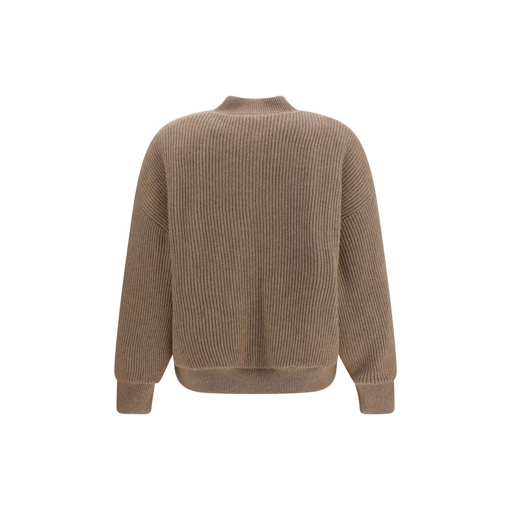 Bomber Jacket by Brunello Cucinelli for women in cashmere & capra leather beige presents a effortlessly chic silhouette, showcasing a sophisticated high-collar neckline and premium pockets & insulated for a truly effortlessly chic finish.