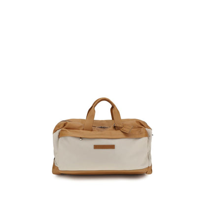 Brunello Cucinelli Bos Taurus Calf Leather Travel Duffel Bag - Beige