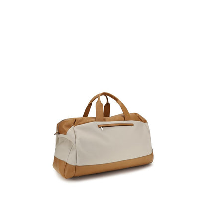 Brunello Cucinelli Bos Taurus Calf Leather Travel Duffel Bag - Beige
