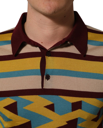 Dolce & Gabbana Multicolor Knitted Cashmere Pullover Sweater