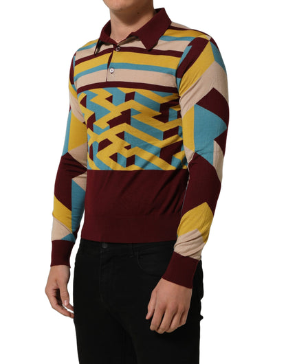 Dolce & Gabbana Multicolor Knitted Cashmere Pullover Sweater