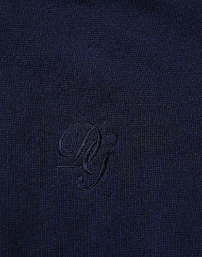 Dolce & Gabbana Blue Wool Knit Turtleneck Pullover Sweater