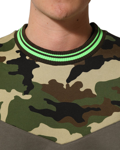 Dolce & Gabbana Multicolor Camouflage Sweatshirt Men Sweater