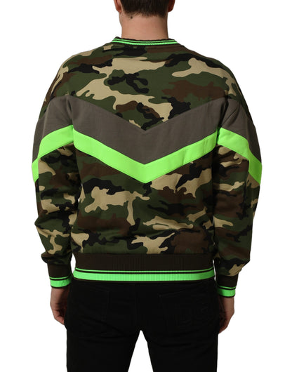Dolce & Gabbana Multicolor Camouflage Sweatshirt Men Sweater