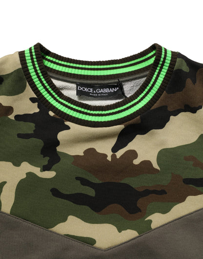 Dolce & Gabbana Multicolor Camouflage Sweatshirt Men Sweater