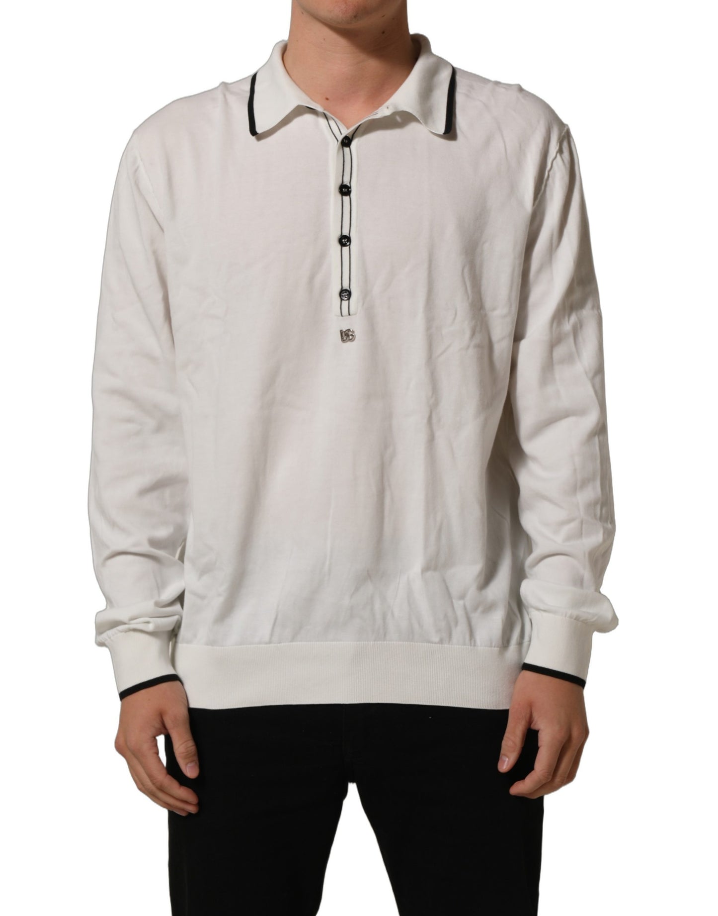 Dolce & Gabbana Black Leaf Print Silk Men Crew Neck T-shirt