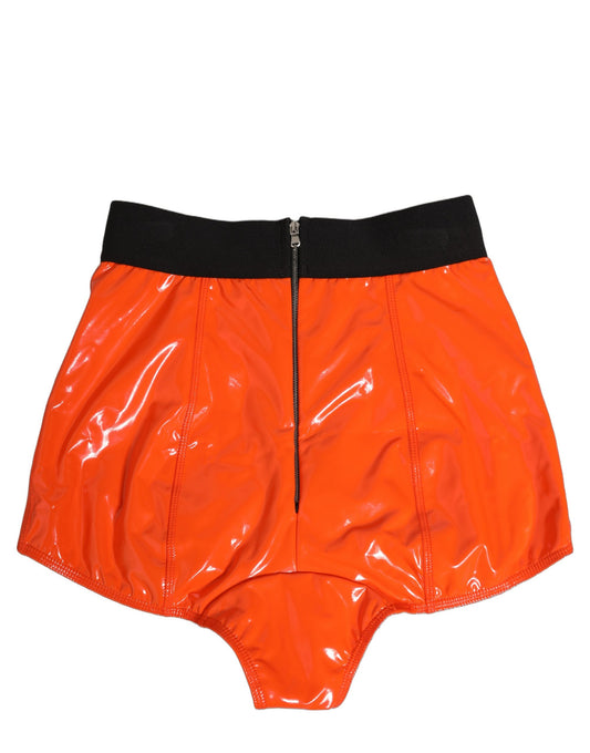 Dolce & Gabbana Orange Polyester Logo High Waist Girdle Underwear