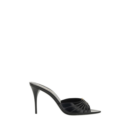 Saint Laurent Women's Bos Taurus Calf & Lambskin Leather Stiletto Sandals - Black