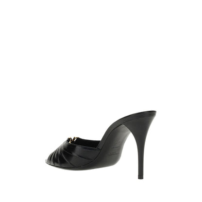 Saint Laurent Women's Bos Taurus Calf & Lambskin Leather Stiletto Sandals - Black