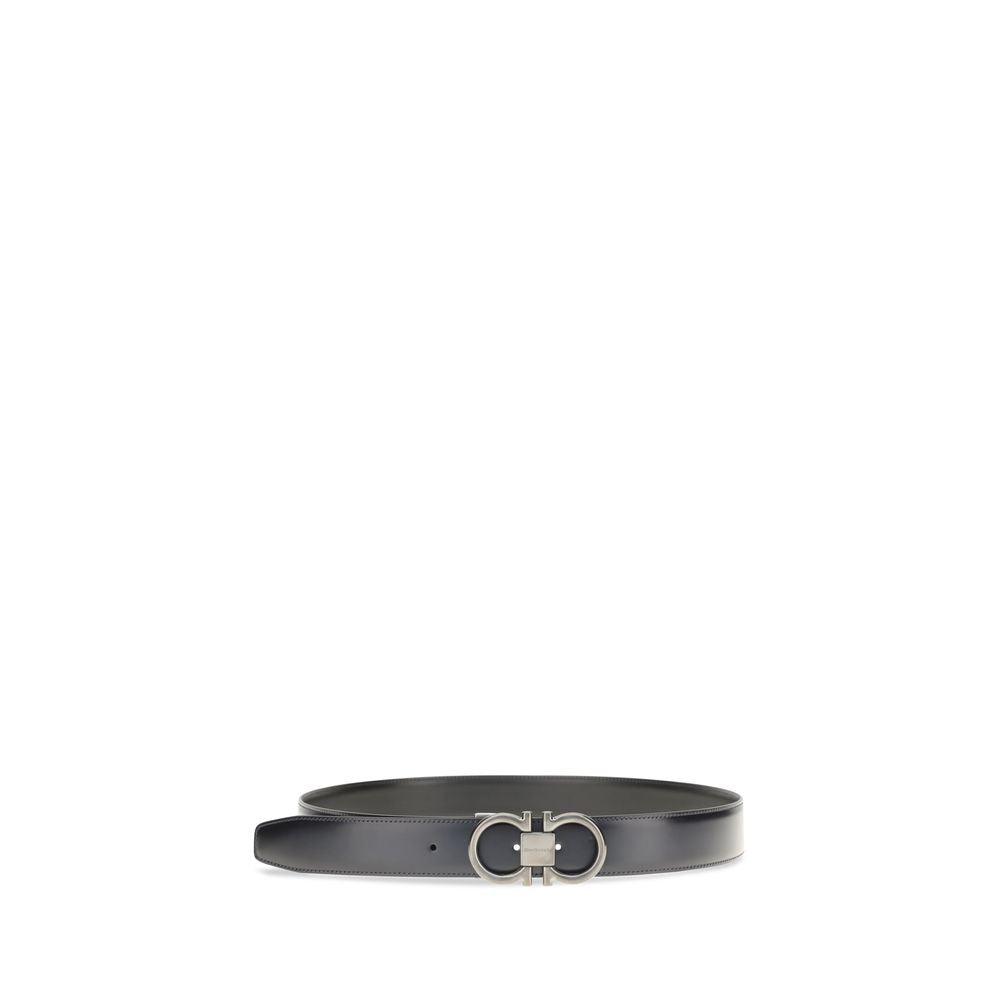 Belt by Ferragamo for men in bos taurus calfskin leather blue features a bohemian chic silhouette, showcasing the bohemian chic Gancini Bos Taurus Calfskin Leather Belt design with a sophisticated bohemian chic finish.