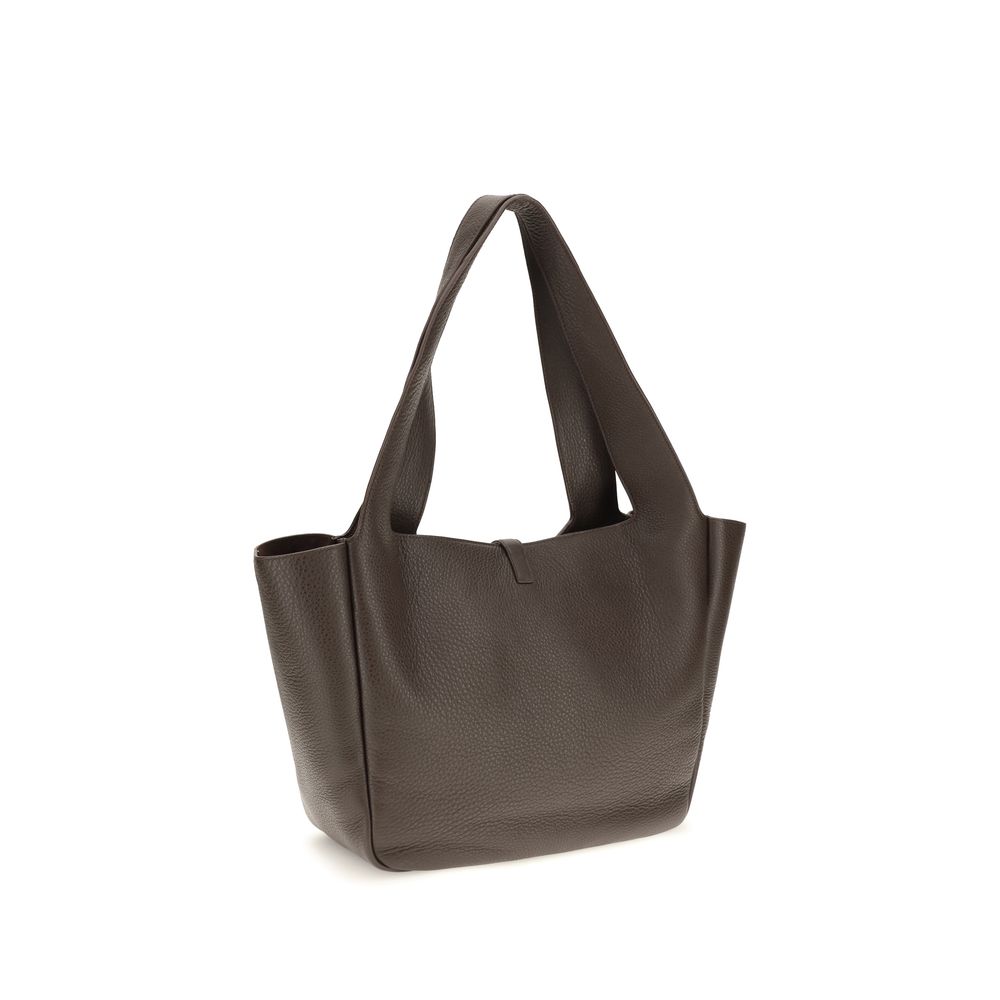 Shoulder Flap Bag by Saint Laurent for women in polyurethane bos taurus calf & deerskin leather brown features a effortless sophistication silhouette, secured by a flap with ample single-compartment and versatile shoulder-strap for a effortless sophistication finish.