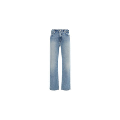 Jeans by Haikure for women in denim cotton blue, natural & signature features an sophisticated high rise and tapered-leg, straight-leg, regular-fit & wide with a precise long, creating a sophisticated and sophisticated silhouette.