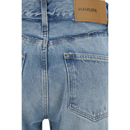 Jeans by Haikure for women in denim cotton blue features an sophisticated and flared, wide & slim with a precise long, creating a sophisticated and sophisticated silhouette.