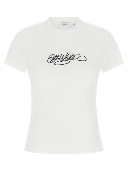 T-Shirt by Off-White for women in cotton white features a plush silhouette, showcasing a sophisticated crew neckline and short-sleeve for a truly plush finish.