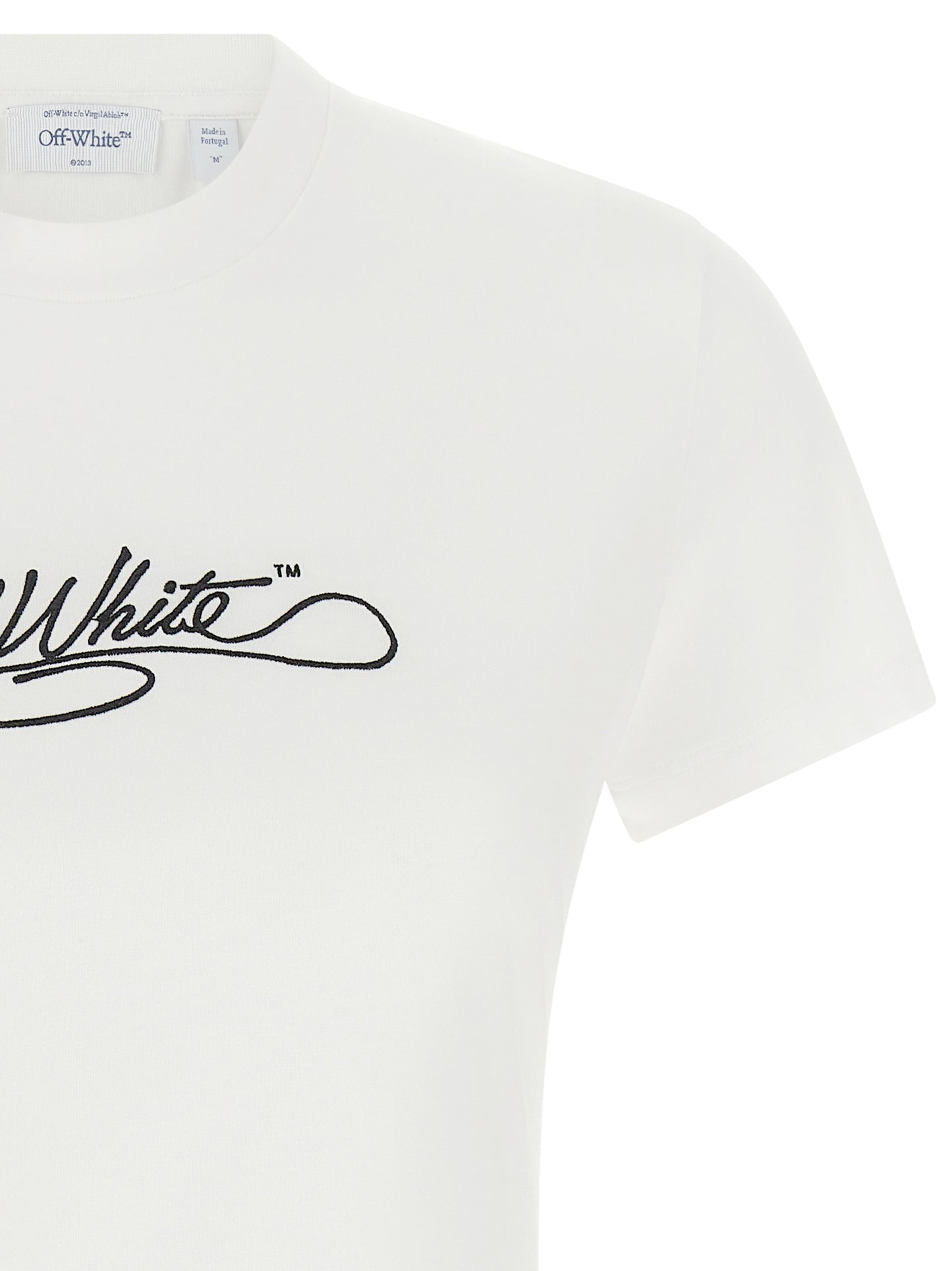 T-Shirt by Off-White for women in cotton white features an on trend silhouette, perfectly showcasing a on trend and crew neckline for an elevated aesthetic.