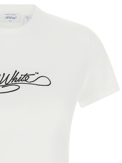 T-Shirt by Off-White for women in cotton white features an on trend silhouette, perfectly showcasing a on trend and crew neckline for an elevated aesthetic.