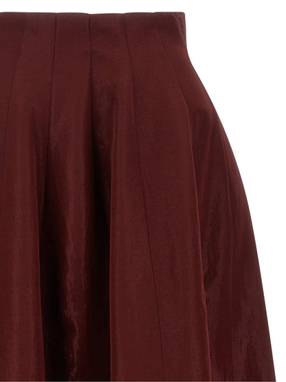 Skirt by Alberta Ferretti for women in polyester burgundy, multicolor, natural & red features an relaxed-yet-refined silhouette that elegantly showcases the Women's A Line Flared High Rise Polyester Skirt design and sophisticated maxi mini.