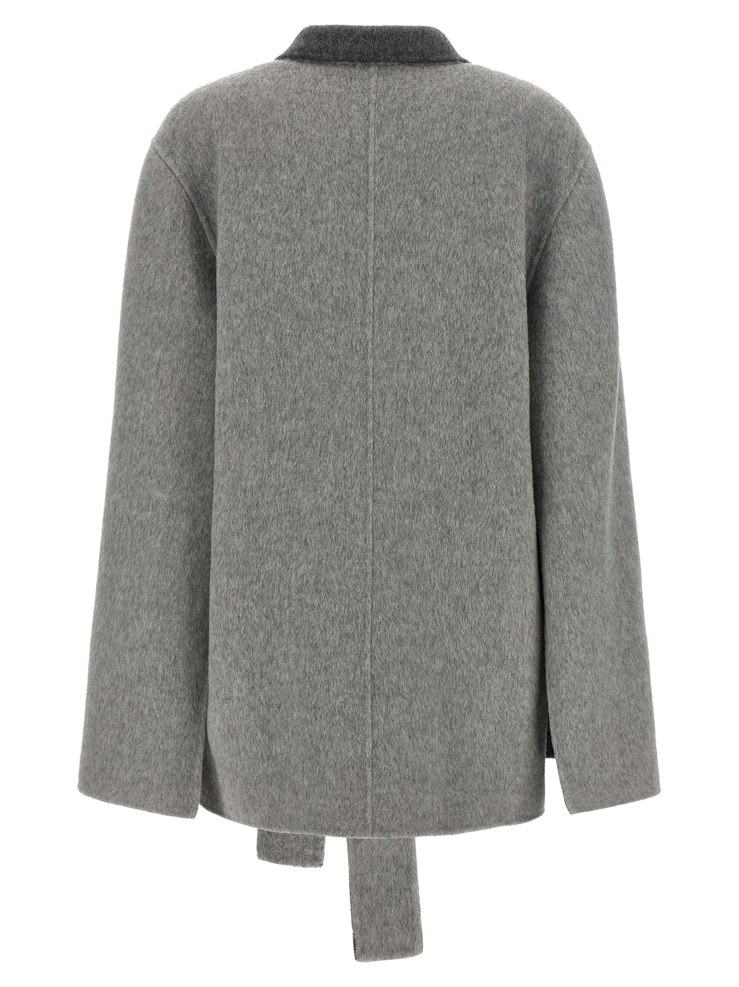 Cardigan by Alberta Ferretti for women in wool gray, light-grey & signature showcases a luxurious silhouette, meticulously detailed with a sophisticated split neckline and for a refined finish.