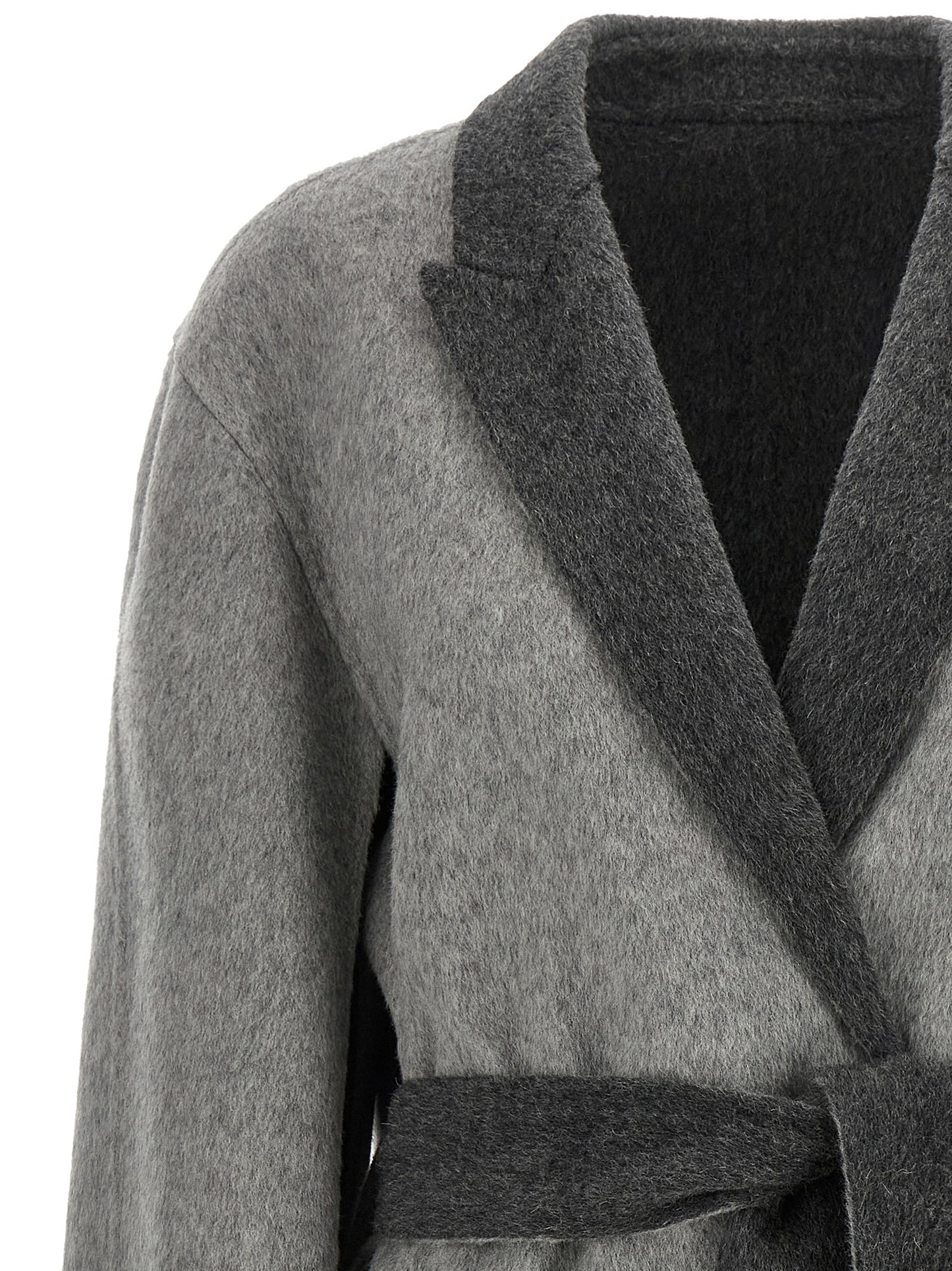 Cardigan by Alberta Ferretti for women in wool gray, light-grey & signature features an crisp silhouette, showcasing a sophisticated split neckline and detail for a truly crisp finish.