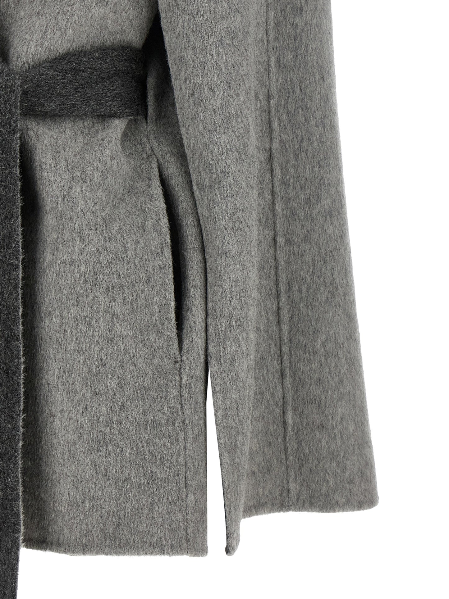 Cardigan by Alberta Ferretti for women in wool gray, light-grey & signature features a dramatic silhouette, showcasing a sophisticated and dramatic detail for a timeless, premium look.