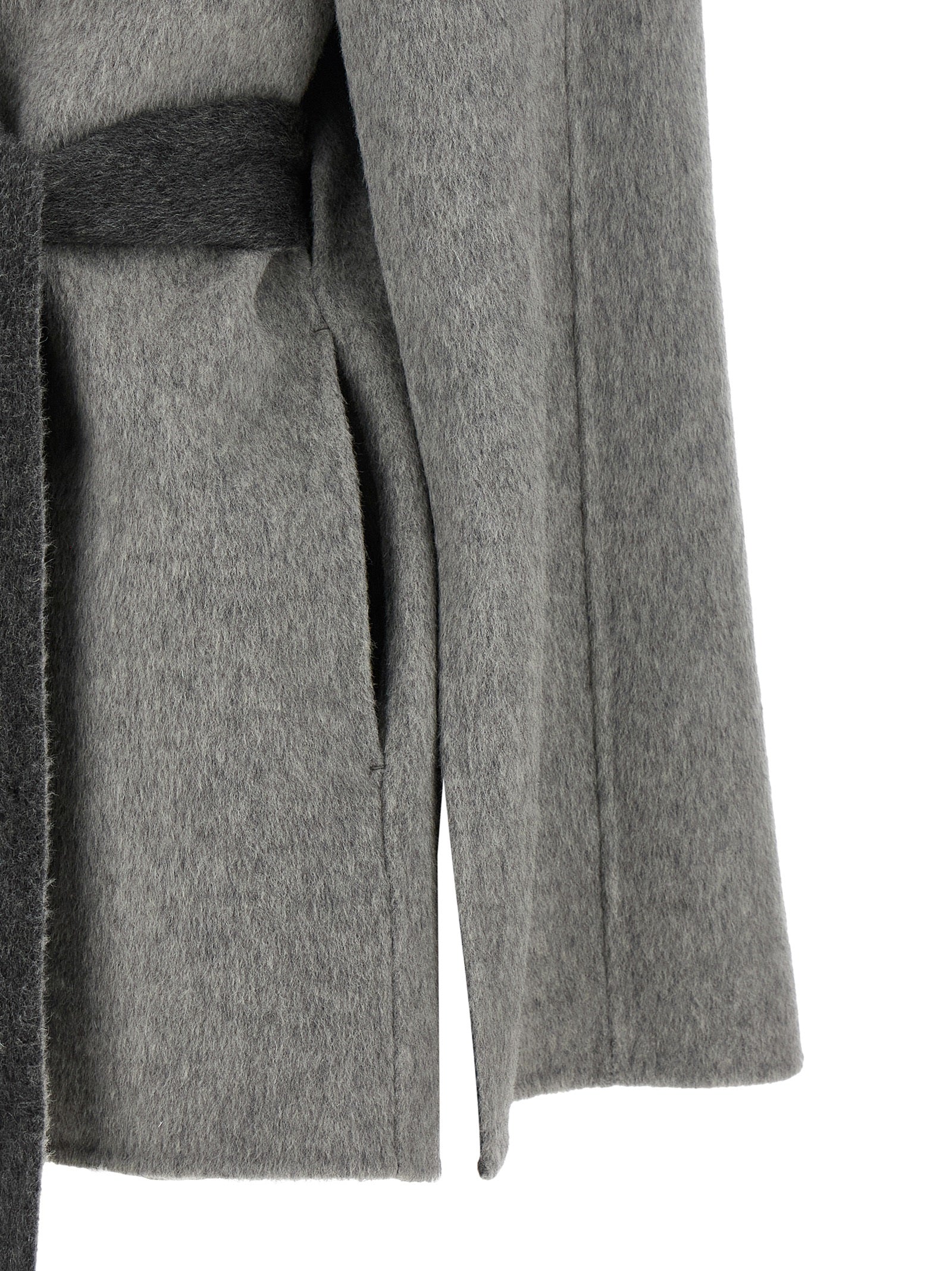 Cardigan by Alberta Ferretti for women in wool gray, light-grey & signature features a dramatic silhouette, showcasing a sophisticated and dramatic detail for a timeless, premium look.