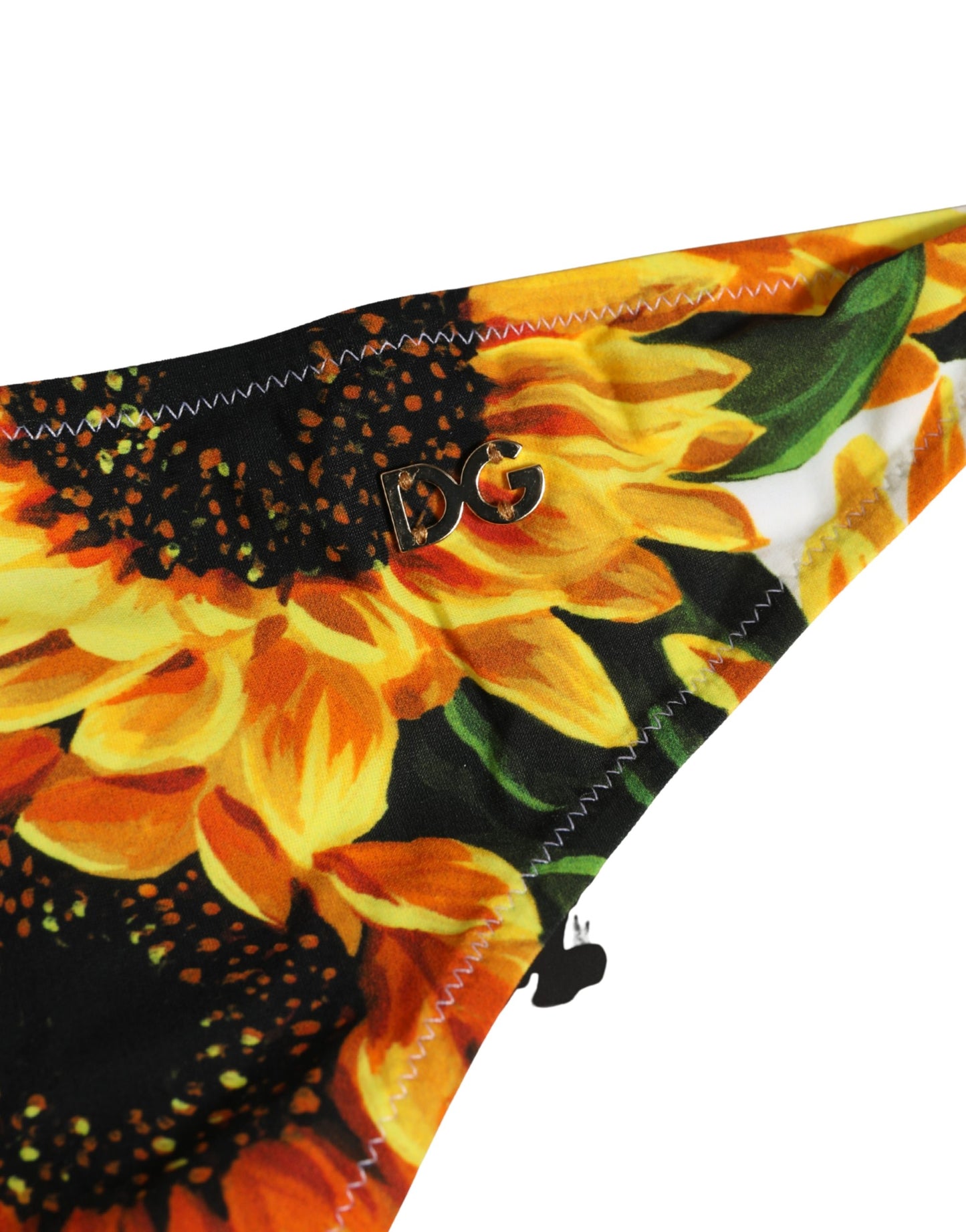 Dolce & Gabbana Yellow Nylon Sunflower Bikini Bottom Swimwear