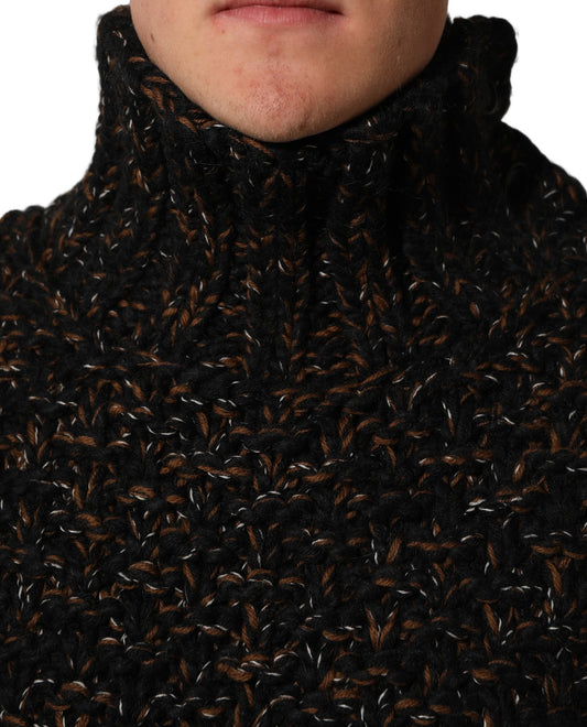 Dolce & Gabbana Brown Wool Knit Turtleneck Pullover Sweater