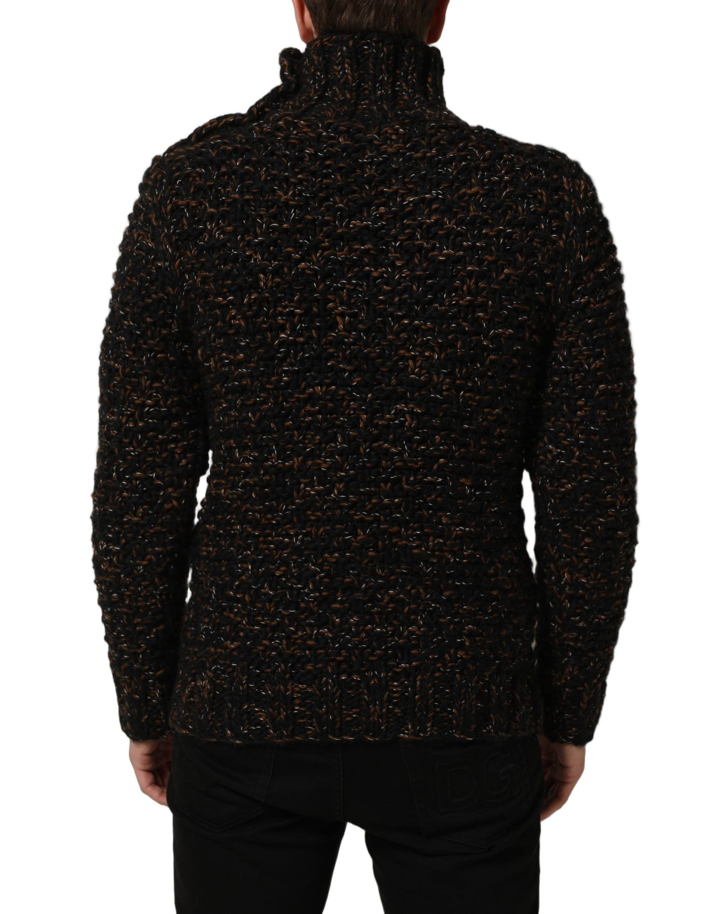 Dolce & Gabbana Brown Wool Knit Turtleneck Pullover Sweater