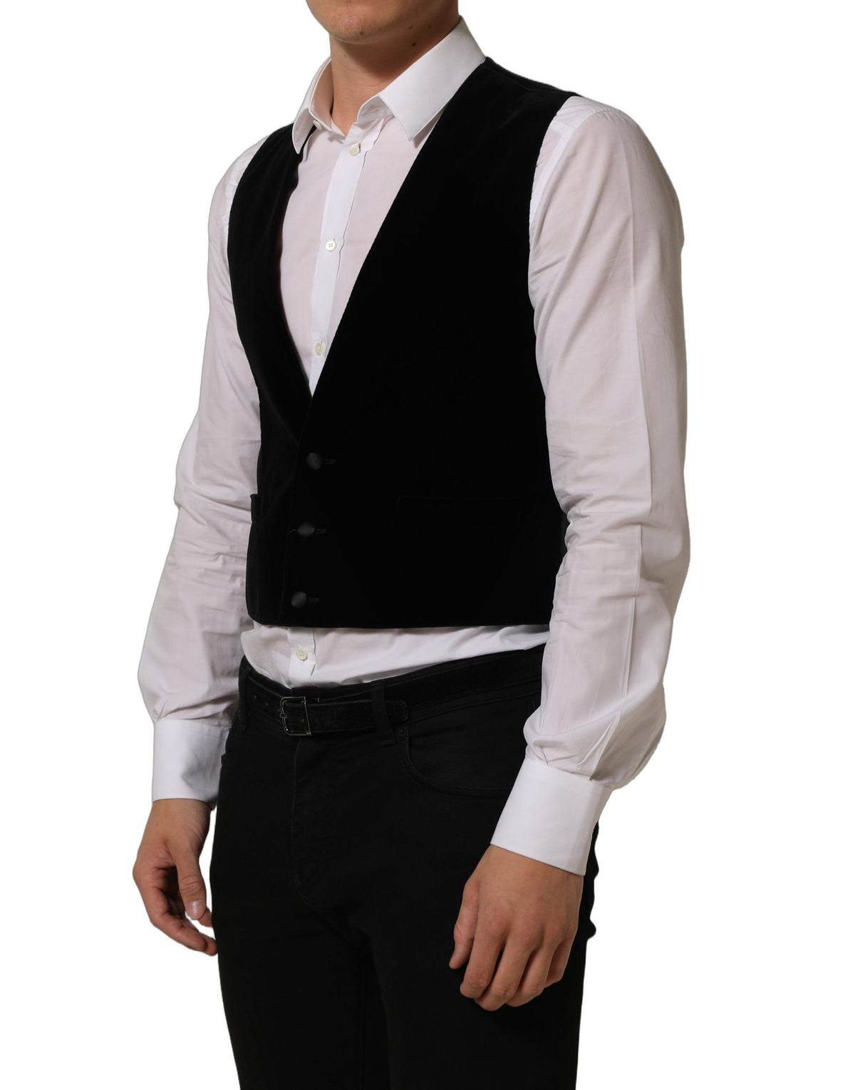 Dolce & Gabbana Men's Silk Virgin Wool Cotton & Polyester Vest - Black