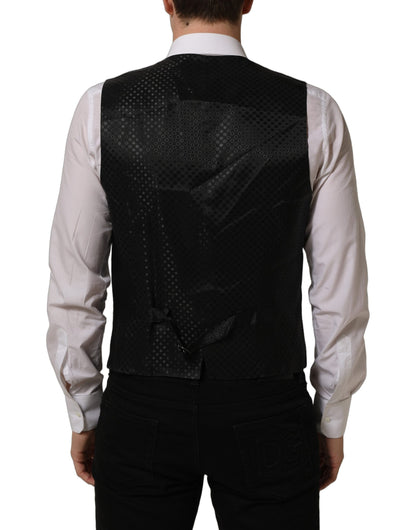 Dolce & Gabbana Men's Virgin Wool Viscose & Cupro Vest - Black