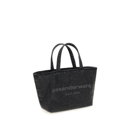 Small Crossbody Tote Shoulder Bag by Alexander Wang for women in cotton canvas & crystal gray features a distinguished silhouette, showcasing a secure and distinguished with versatile crossbody-strap, shoulder-strap, handle, adjustable-strap & detachable-strap for a distinguished finish.