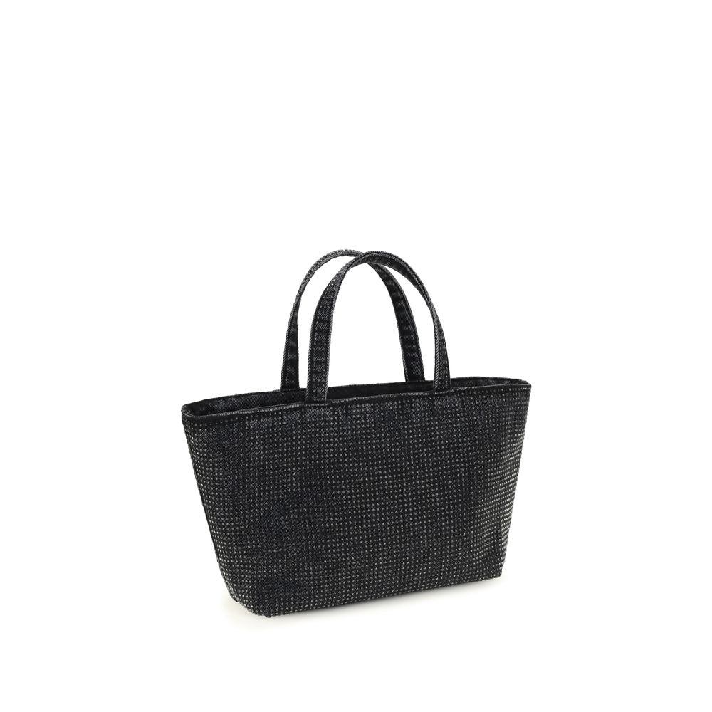 Small Crossbody Tote Shoulder Bag by Alexander Wang for women in cotton canvas & crystal gray features a enviable silhouette, showcasing a secure , ample , and enviable crossbody-strap, shoulder-strap, handle, adjustable-strap & detachable-strap for a enviable finish.