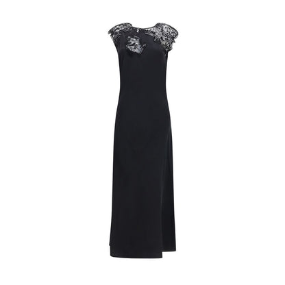 Dress by Ferragamo for women in silk black features an sultry silhouette defined by a and sleeveless, falling to an sultry long for a sultry look.